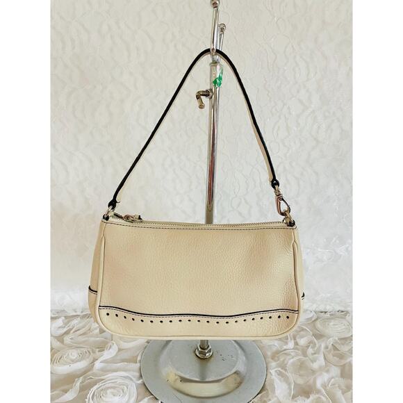 Vtg COACH Bone pebble leather Y2K Demi mini convertible wristlet shoulder bag - Picture 2 of 10